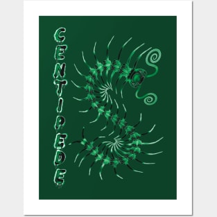 Green Centipede with Spray Paint Posters and Art